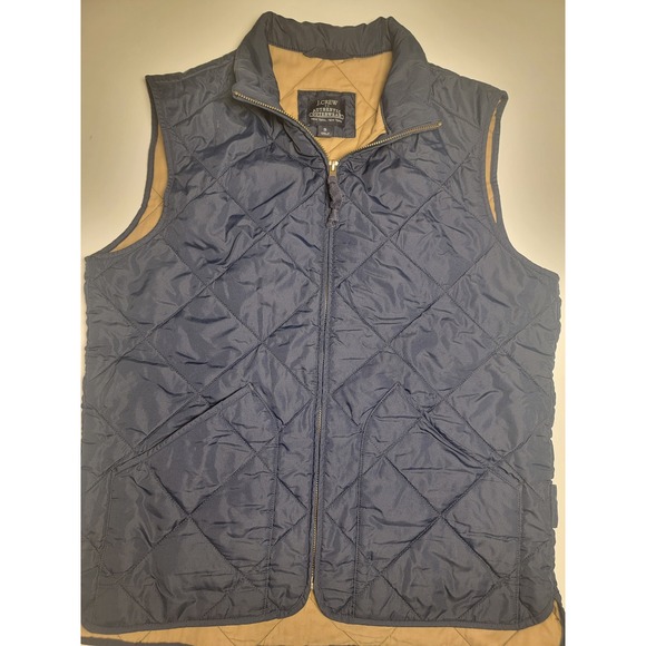 J.Crew Other - J.Crew Authentic Outerwear Navy Blue Quilted Vest Mens Small Diamond Quilt Zip